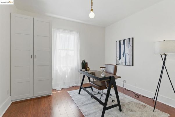 Home Office, Interior, Pendant Lights, Wood Texture Flooring