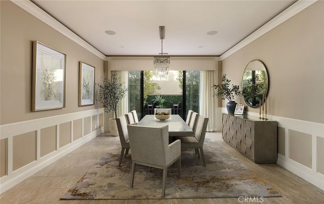 Chandelier, Dining room, Interior, Wood Texture Flooring