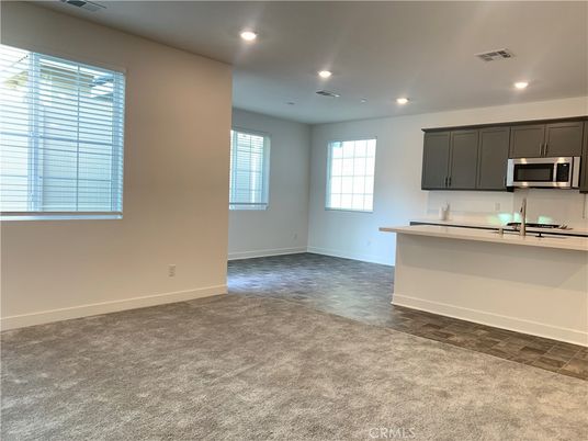 Empty room, Interior, Kitchen, Recessed Lighting, Stainless Steel Appliances