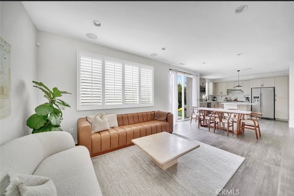 Dining room, Interior, Kitchen, Living room, Pendant Lights, Recessed Lighting, Stainless Steel Appliances, Wood Texture Flooring
