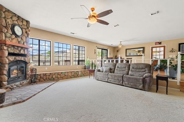 Fireplace, Interior, Living room, Stone Walls