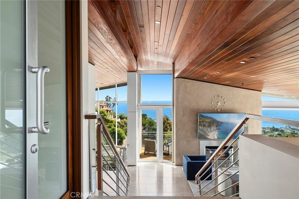 Fireplace, Interior, Recessed Lighting, Water, Wooden Ceilings