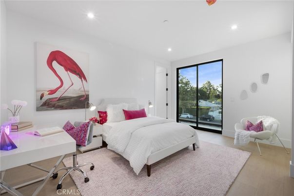 Bedroom, Home Office, Interior, Recessed Lighting, Wood Texture Flooring