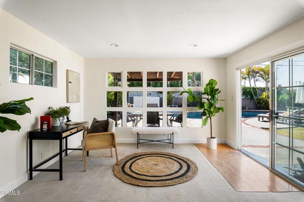 Home Office, Interior, Living room, Recessed Lighting, Wood Texture Flooring