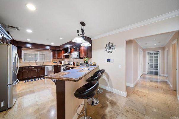 Interior, Kitchen, Pendant Lights, Recessed Lighting, Stainless Steel Appliances
