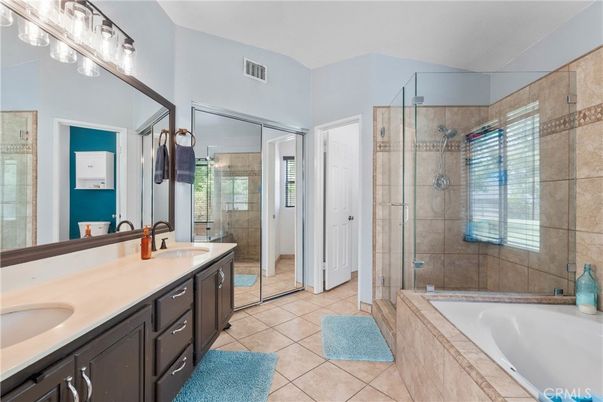 Bathroom, Dual Sink Vanities, Glass Shower, Interior