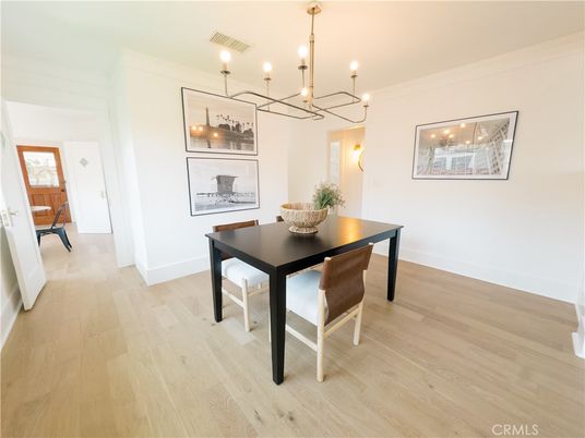 Chandelier, Dining room, Interior, Wood Texture Flooring