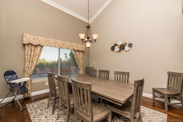 Chandelier, Dining room, Interior, Pendant Lights, Wood Texture Flooring