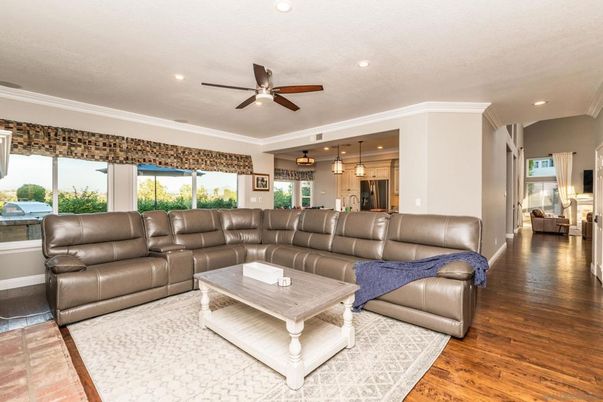 Interior, Kitchen, Living room, Pendant Lights, Recessed Lighting, Wood Texture Flooring