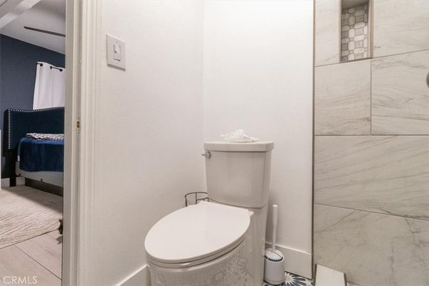 Bathroom, Interior, Marble Walls, Wood Texture Flooring