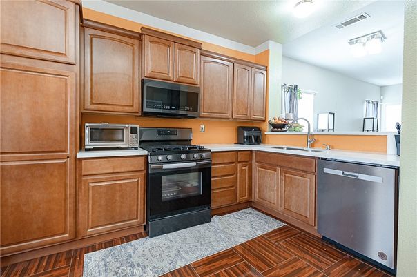 Interior, Kitchen, Stainless Steel Appliances, Wood Texture Flooring
