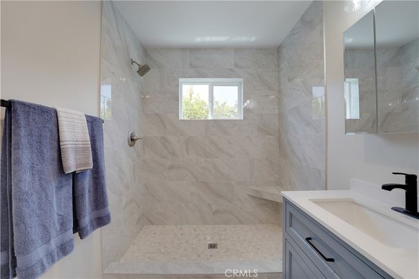 Bathroom, Glass Shower, Interior, Marble Walls