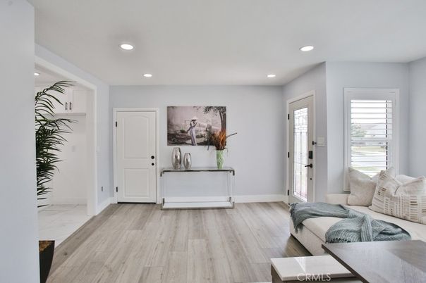Interior, Marble, Recessed Lighting, Wood Texture Flooring