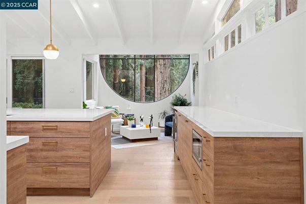Interior, Living room, Pendant Lights, Recessed Lighting, Wood Texture Flooring