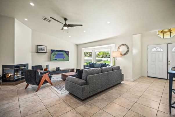 Fireplace, Interior, Living room, Recessed Lighting