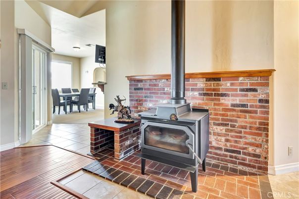 Dining room, Fireplace, Interior, Stone Walls