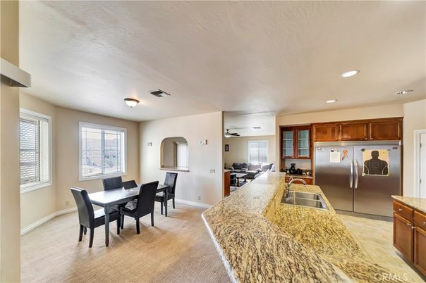 Dining room, Interior, Kitchen, Living room, Recessed Lighting, Stainless Steel Appliances