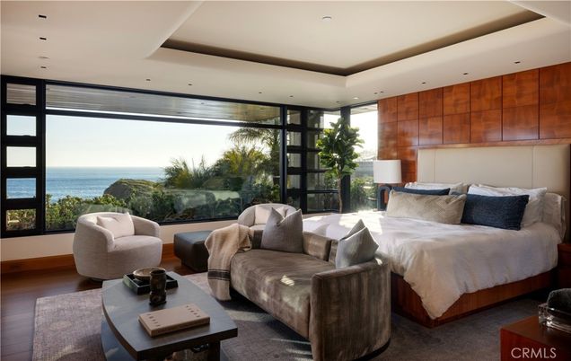 Bedroom, Interior, Living room, Recessed Lighting, Water, Wood Texture Flooring