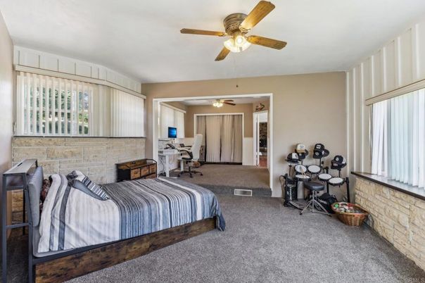 Bedroom, Home Office, Interior, Stone Walls