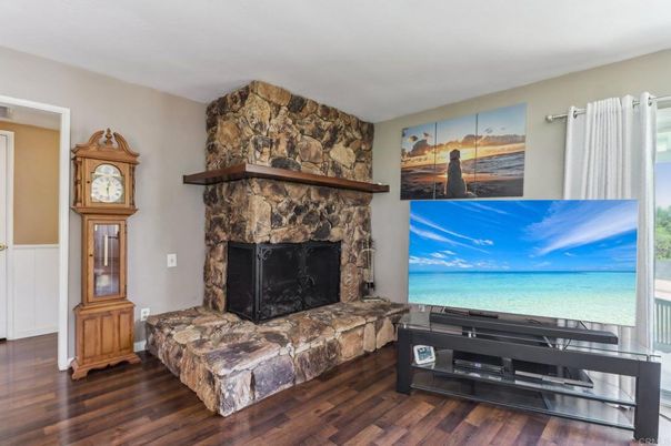 Fireplace, Interior, Stone Walls, Wood Texture Flooring