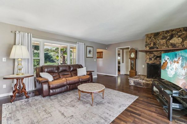 Fireplace, Interior, Living room, Stone Walls, Wood Texture Flooring
