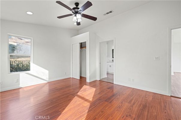 Bathroom, Empty room, Interior, Recessed Lighting, Wood Texture Flooring