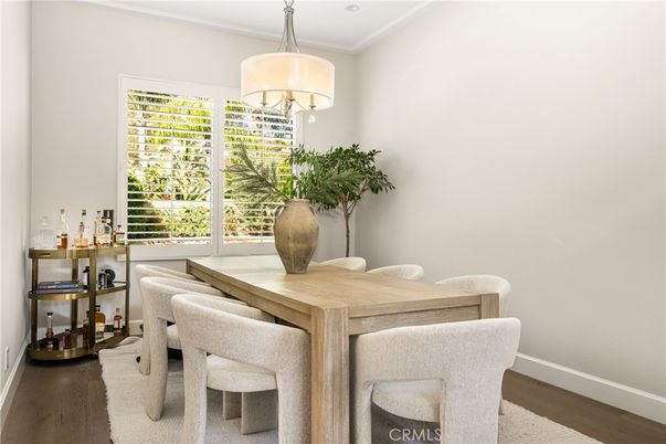 Chandelier, Dining room, Interior, Wood Texture Flooring
