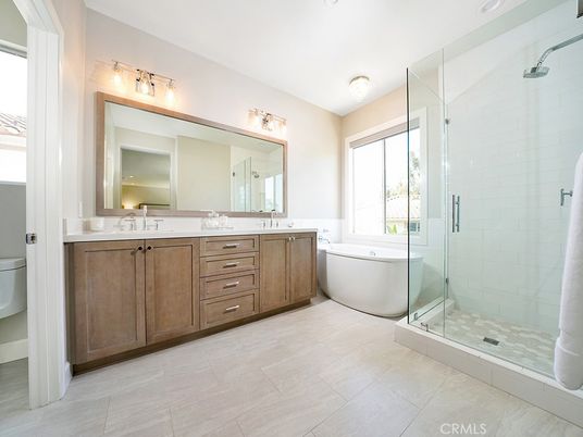 Bathroom, Dual Sink Vanities, Free Standing Baths, Glass Shower, Interior