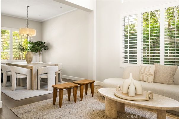 Dining room, Interior, Living room, Pendant Lights, Wood Texture Flooring