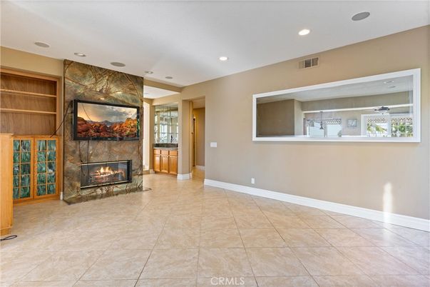 Empty room, Fireplace, Interior, Recessed Lighting