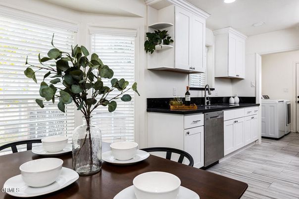 Dining room, Interior, Kitchen, Recessed Lighting, Wood Texture Flooring