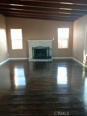 Empty room, Fireplace, Interior, Wooden Beams, Wooden Ceilings, Wood Texture Flooring