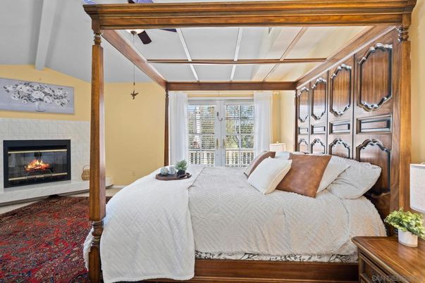 Bedroom, Fireplace, Interior