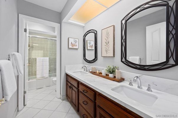 Bathroom, Dual Sink Vanities, Glass Shower, Interior