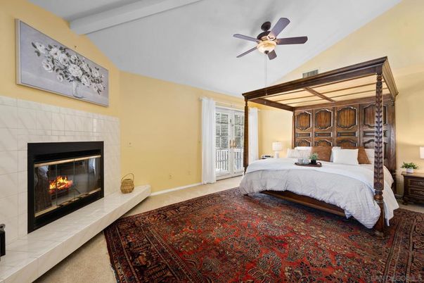 Bedroom, Fireplace, Interior