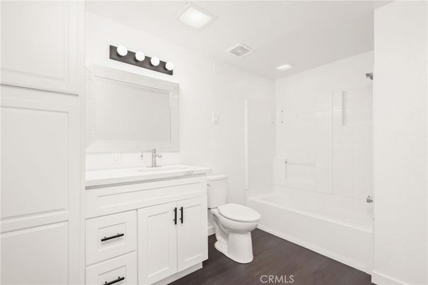 Bathroom, Glass Shower, Interior, Wood Texture Flooring