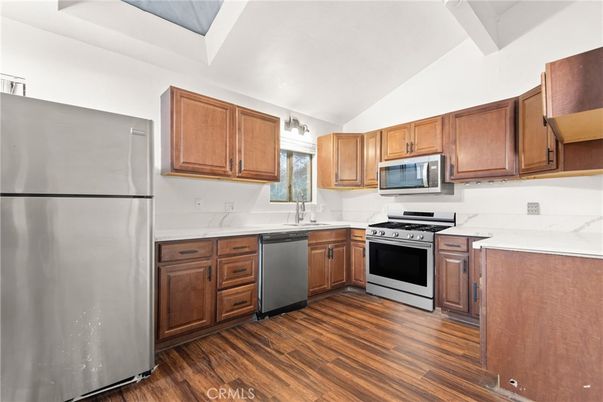 Interior, Kitchen, Stainless Steel Appliances, Wood Texture Flooring