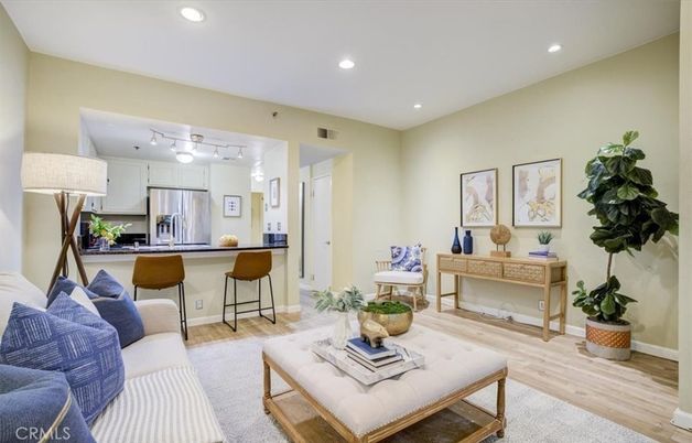 Interior, Kitchen, Living room, Recessed Lighting, Stainless Steel Appliances, Wood Texture Flooring