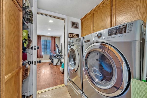 Interior, Recessed Lighting, Utility Closets, Washer, Wood Texture Flooring