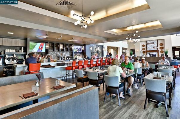 Dining room, Interior, Pendant Lights, Recessed Lighting, Wood Texture Flooring