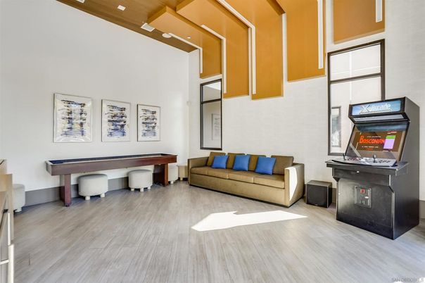 Game Room, Interior, Recessed Lighting, Wooden Ceilings, Wood Texture Flooring