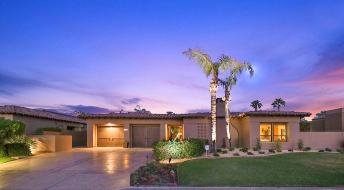Attached, Backyard, Exterior, Facade, Mediterranean