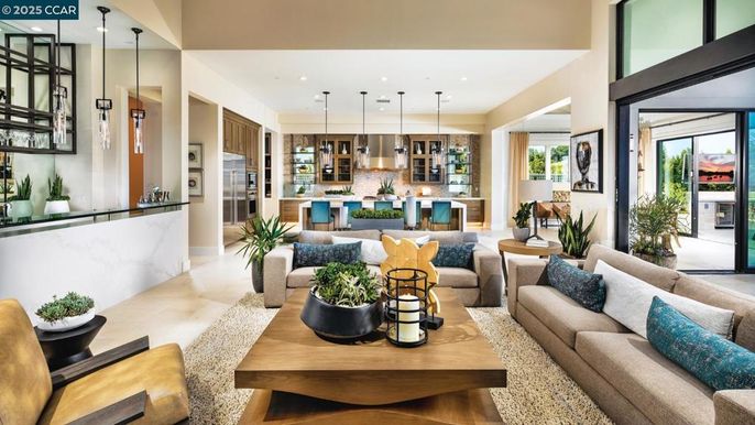 Dining room, Interior, Kitchen, Living room, Pendant Lights, Recessed Lighting, Stainless Steel Appliances