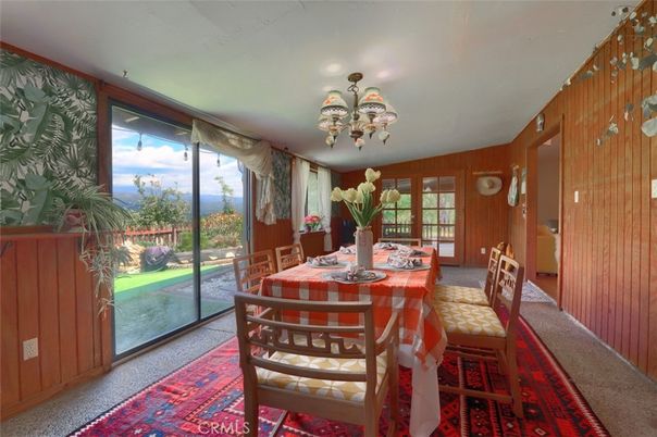 Chandelier, Dining room, Interior, Wooden Walls