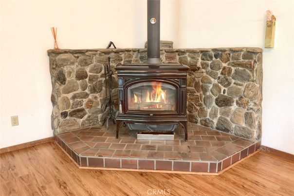 Fireplace, Interior, Stone Walls, Wood Texture Flooring