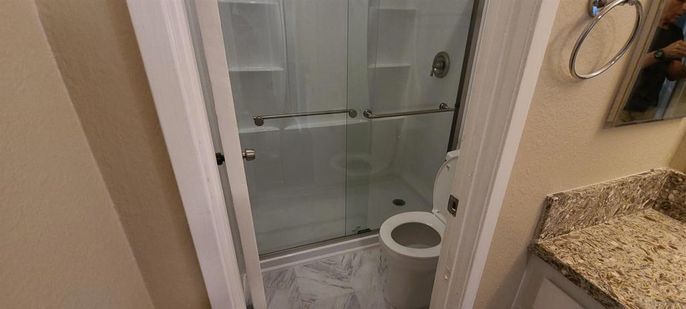 Bathroom, Glass Shower, Interior, Marble