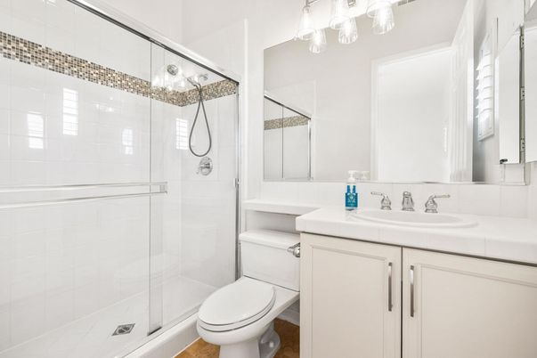 Bathroom, Glass Shower, Interior, Tile Countertops
