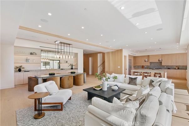 Interior, Kitchen, Living room, Pendant Lights, Recessed Lighting, Wood Texture Flooring