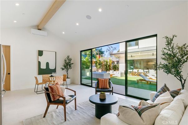 Dining room, Interior, Living room, Recessed Lighting, Wooden Beams