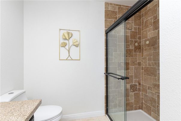 Bathroom, Glass Shower, Interior, Stone Walls